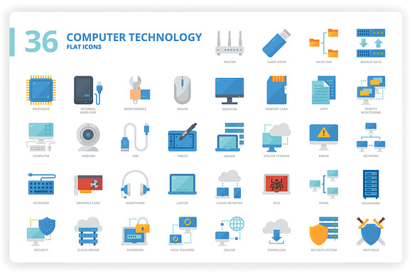 36 Computer Technology Icons in Icons - product preview 1
