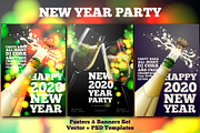 New Year Party Flyers & Posters Set