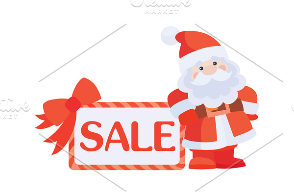 Christmas Sale Vector Icon. Santa