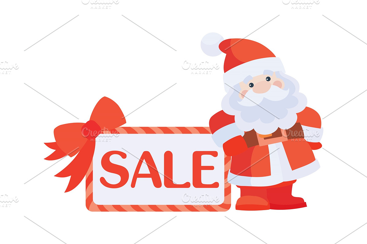 Christmas Sale Vector Icon. Santa in Objects - product preview 8
