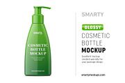 Glossy Pump Cosmetic Bottle Mockup