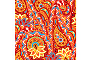 Indian ethnic seamless pattern with