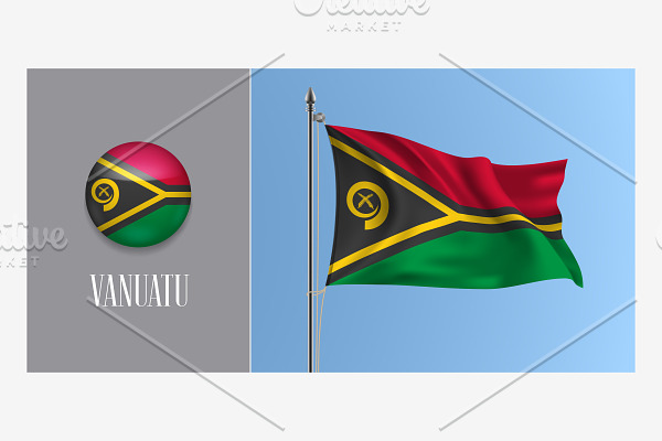 Vanuatu waving flag vector