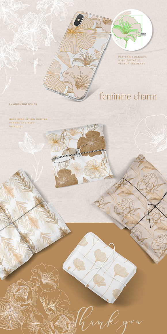 Elegant Flower Patterns in Patterns - product preview 3