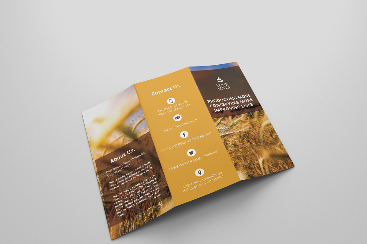 Agriculture Tri-fold Brochures in Brochure Templates - product preview 8