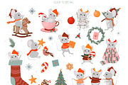 Cute Mouse Christmas illustrations