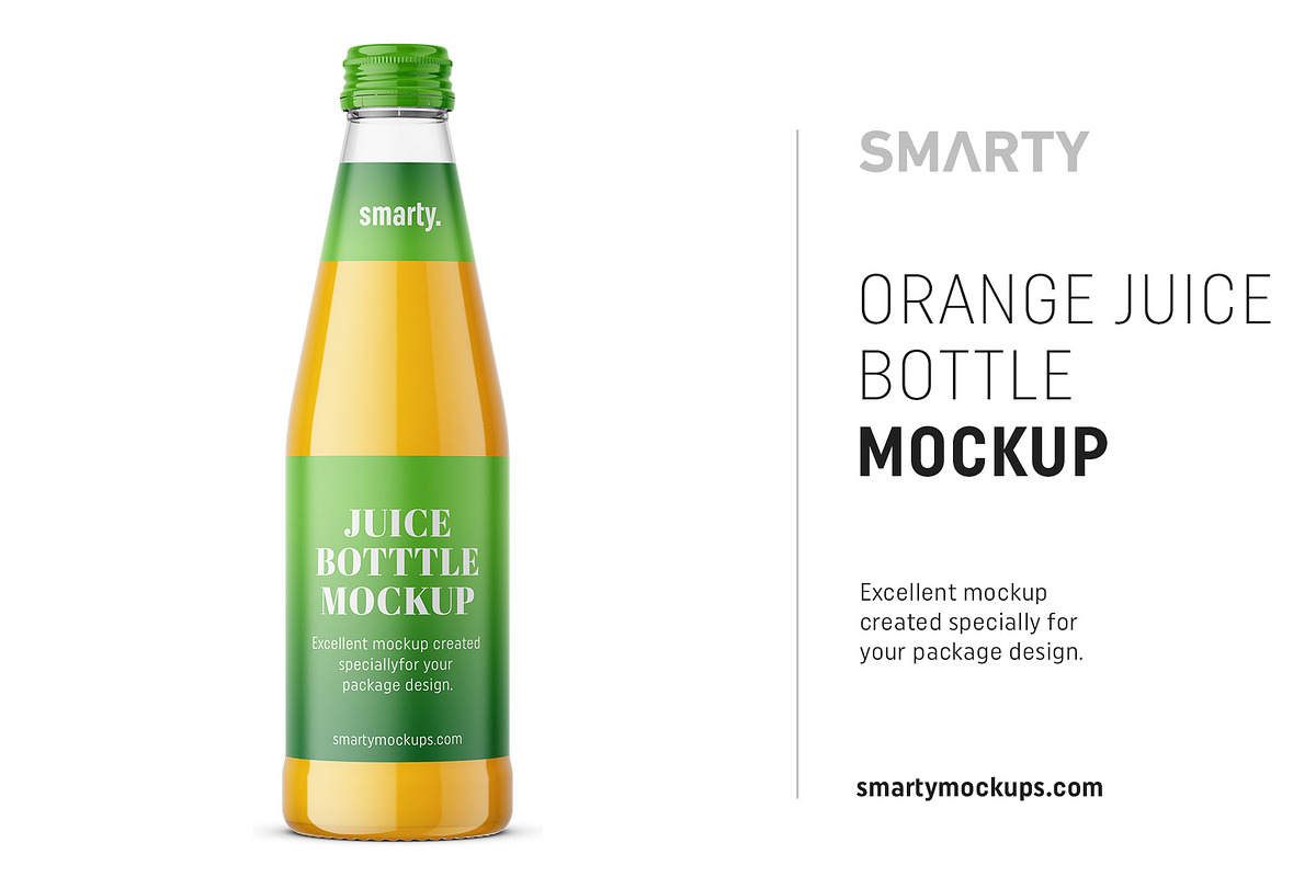 Orange juice bottle mockup in Product Mockups - product preview 8