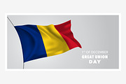 Romania great union day vector card