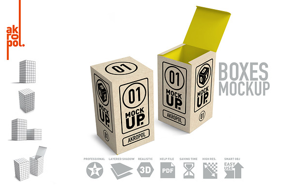 BUNDLE BOXES MOCK UP in Product Mockups - product preview 1