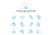 Yoga & relaxation. Icons & Logos