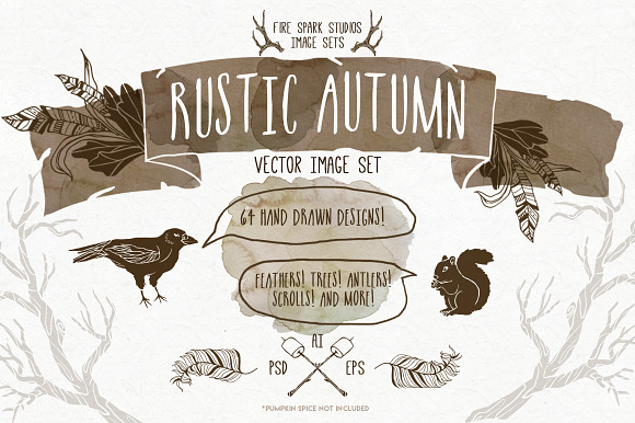 Rustic Autumn Vectors in Illustrations - product preview 1