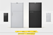Black and white refrigerator vector