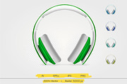 Colorful wireless headphones vector