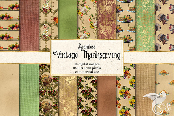 Vintage Thanksgiving Digital Paper
