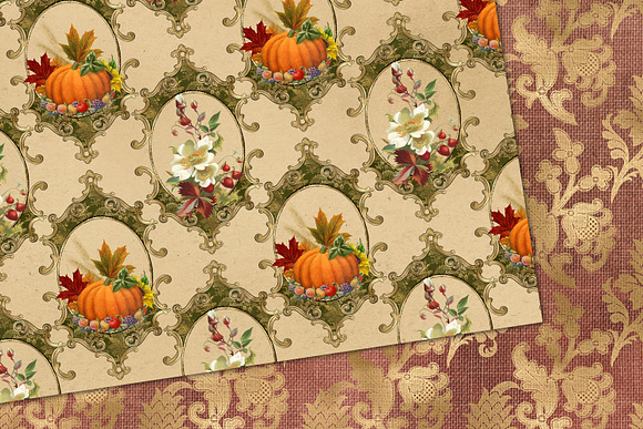 Vintage Thanksgiving Digital Paper in Patterns - product preview 3