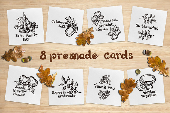 Fall elements, cards and patterns in Illustrations - product preview 2