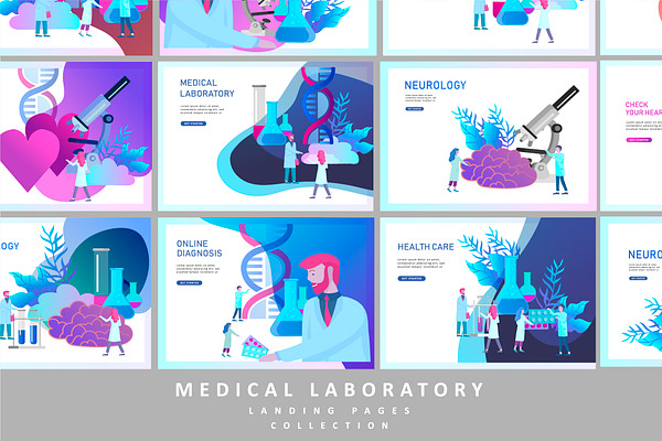 Medical laboratory. Landing pages