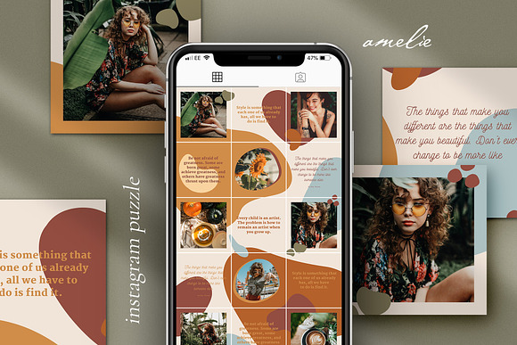 Amelie Instagram puzzle | CANVA in Instagram Templates - product preview 8
