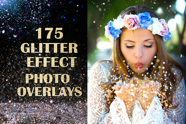 175 Glitter effect photo overlays