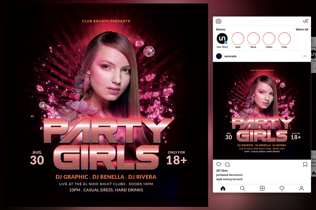 Girls Party Flyer in Flyer Templates - product preview 8