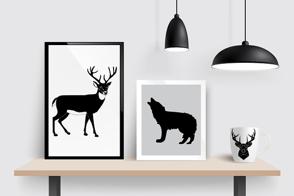Forest Animal Silhouettes AI EPS PNG in Illustrations - product preview 4
