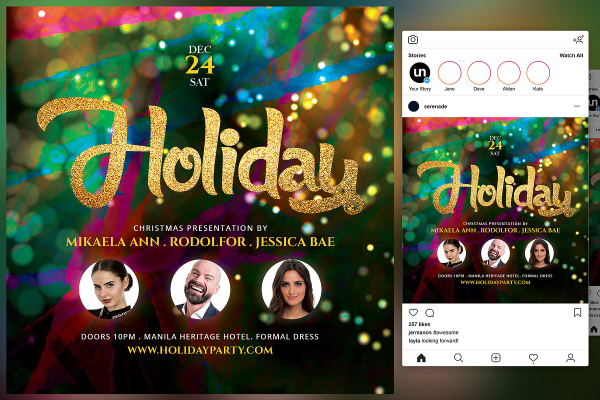 Holiday Party Flyer in Flyer Templates - product preview 8