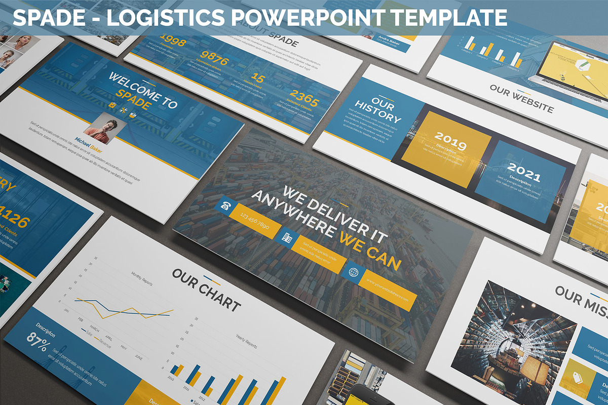 Spade - Logistics Powerpoint in Decorative Fonts - product preview 4