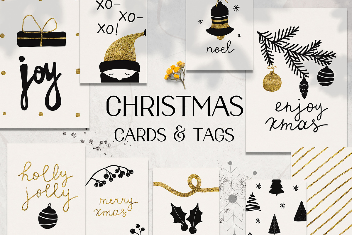 Christmas holiday cards & tags set in Illustrations - product preview 8