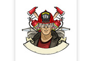 Hand drawn sketch fireman icon6