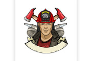 Hand drawn sketch fireman icon8