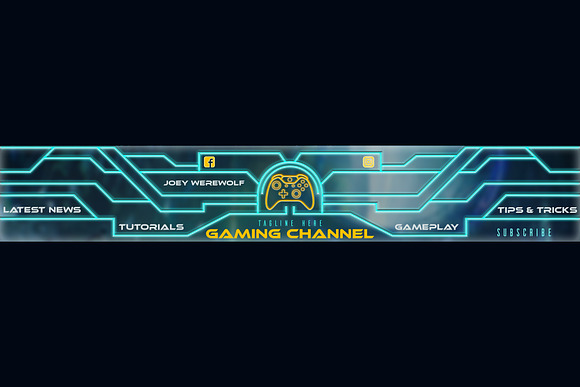 Gaming Channel Youtube Banner in YouTube Templates - product preview 2