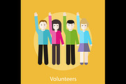 Volunteer Group Raising Hands