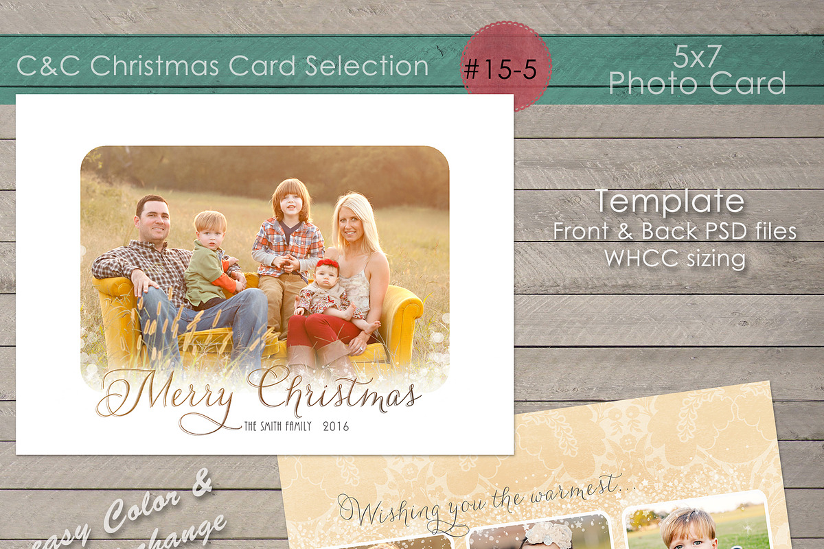 Christmas Photo Card Collection 15-5 in Card Templates - product preview 8
