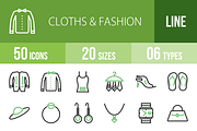 50 Clothes&Fashion Green&Black Icons