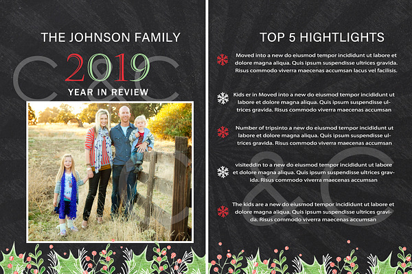 Chalk Christmas Year End Review Card