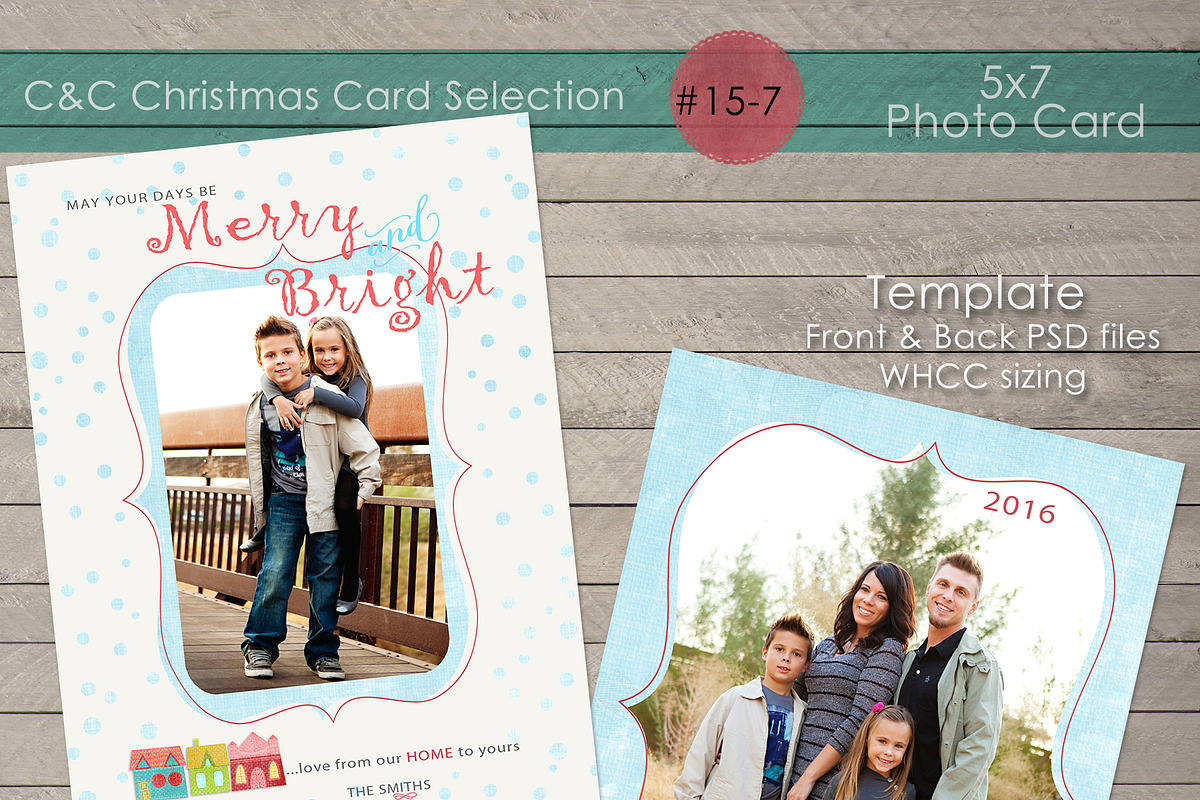 Christmas Photo Card Collection 15-7 in Card Templates - product preview 8