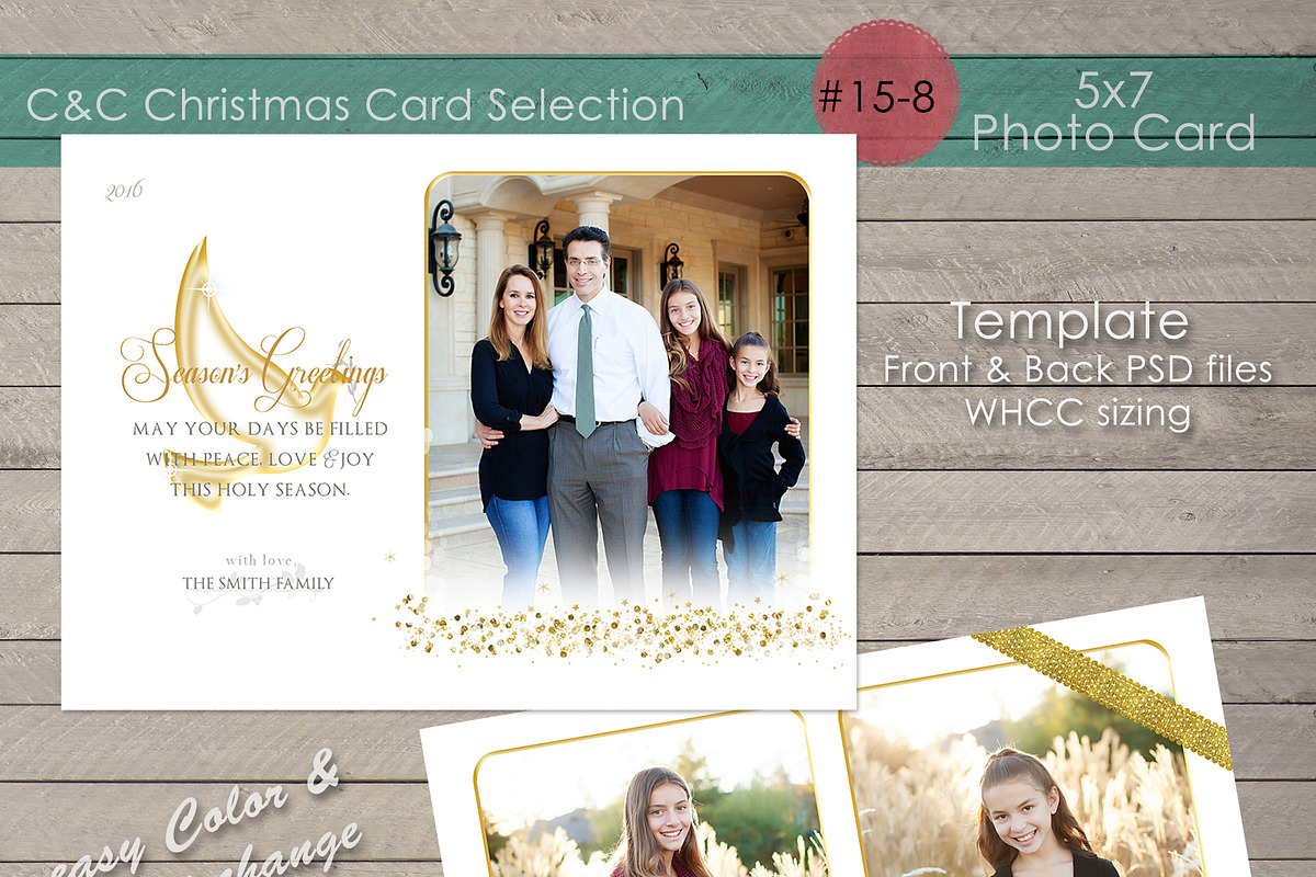 Christmas Photo Card Collection 15-8 in Card Templates - product preview 8