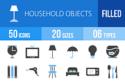 50 Household Objects Blue & Black
