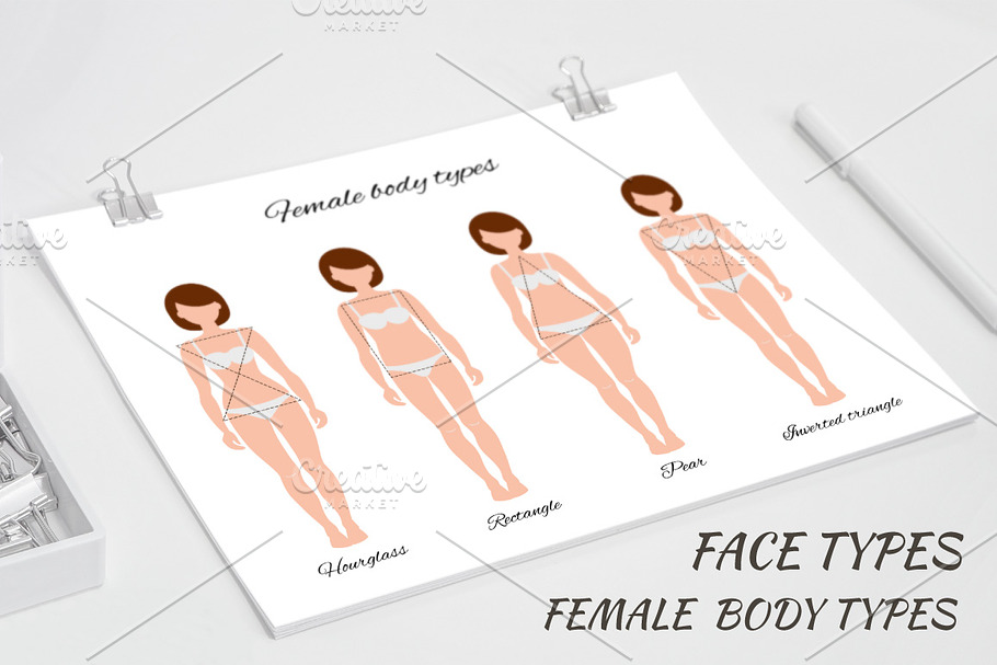 Illustrations of body and face types