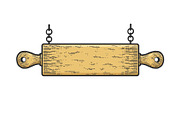 Rolling pin wooden plate sketch