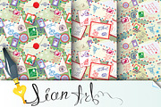 Christmas and New Year postage backg