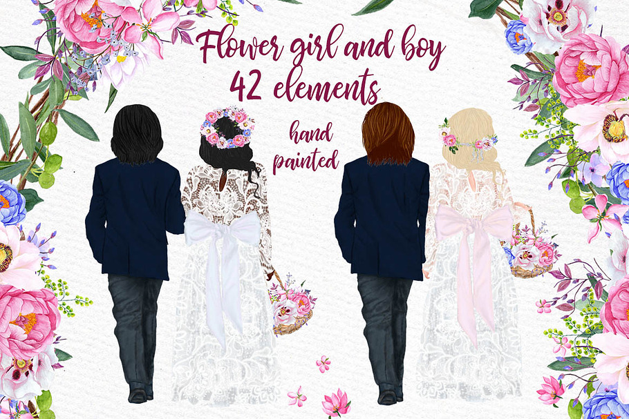 Wedding Flower Girl and Page boy in Illustrations - product preview 8