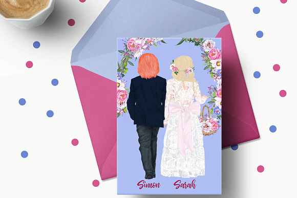 Wedding Flower Girl and Page boy in Illustrations - product preview 3