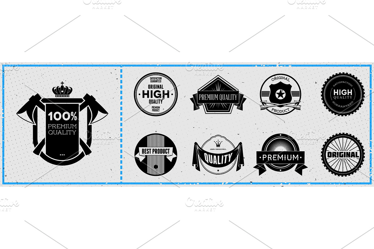 Set of retro hipster labels in Illustrations - product preview 8