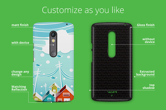 Moto X Play 3d Case Design Mock-up in Product Mockups - product preview 1