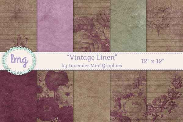 Vintage Linen Scrapbook Paper