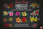 Vector Clip Art Hibiscus Flower Pack