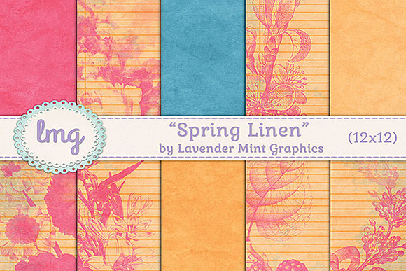 Spring Linen Scrapbook Papers in Patterns - product preview 1