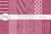 Pink Denim Scrapbook Paper