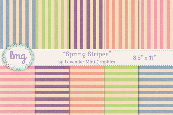Spring Stripes Journal Paper